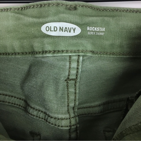 OLD NAVY Jeans 2 Pair Lot Super Skinny Rockstar Mid Rise Stretch Green Grey - Picture 16 of 16